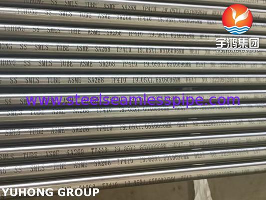 ASME SA268 TP410 (1.4006) ท่อสแตนเลสไร้รอยต่อสําหรับเครื่องแลกเปลี่ยนความร้อนและเครื่องปั่น