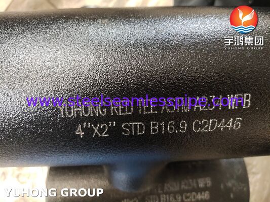 ข้อต่อเหล็กกล้าคาร์บอน ASTM A234 WPB แบบลดขนาด ทีเชื่อมชน