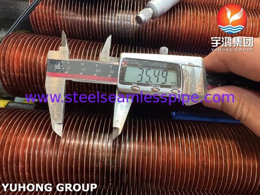 ท่อครีบฝังสำหรับหม้อไอน้ำและเครื่องประหยัด A106 Gr.B ฐานครีบทองแดง