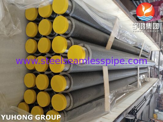 A335 P9 HFW ปีกท่อสําหรับเครื่องแลกเปลี่ยนความร้อนความร้อนสูง ปีกเหล็กก๊าบอน