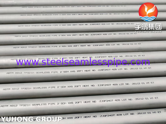 ท่อสแตนเลสไร้ตะเข็บ ASTM A312 TP321H ดองและอบอ่อน