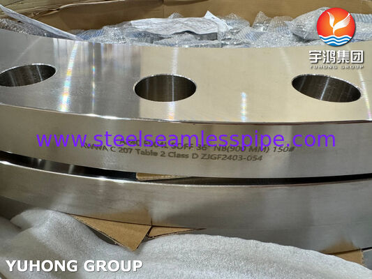 ASTM A240 F904L Slip On Flat Face Flange AWWA C207 Table2 Class D ตอบสนองมาตรฐานน้ําของสหรัฐอเมริกา
