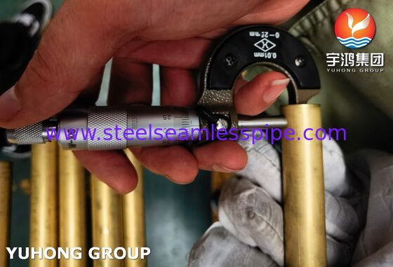 การใช้งานเครื่องปรับความร้อนและเครื่องแลกเปลี่ยนความร้อน ASTM B111 C68700 ท่อนิกเกิลทองแดง