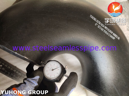 ASTM A234 WPB สแตนเลสคาร์บอนความแข็งแรงสูง 90° คอบูบ บิต เวลด์ คอบูบรัศมียาว (1.5D) สําหรับระบบท่อน้ํา น้ํามัน ก๊าซ