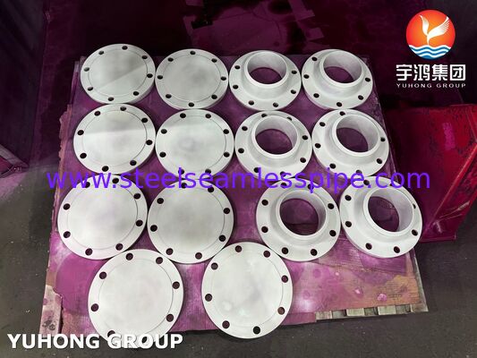 ASME SA182 F304 หน้าแปลนเหล็กกล้าไร้สนิมออสเทนนิติกแบบตีขึ้นรูปสำหรับระบบท่ออุตสาหกรรม เป็นไปตามมาตรฐาน ASME B16.5