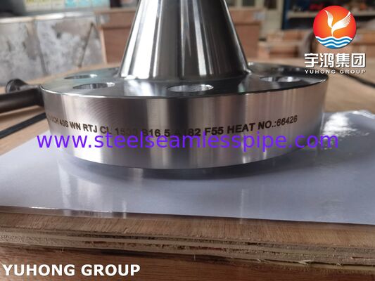 ASTM A182 F55 UNS S32760 ดับเพลสสแตนเลส Weld Neck Flange RTJ EN 1.4501