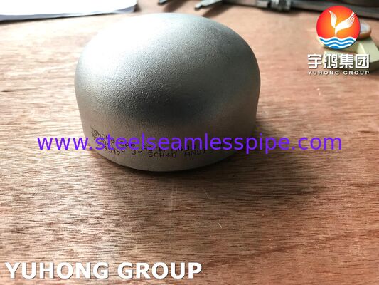 A403 WP304L-S Cap, B16.9 สแตนเลสสแตนเลสคาร์บอนต่ํา Butt weld Fitting สําหรับวิศวกรรมไฮดรอลิก