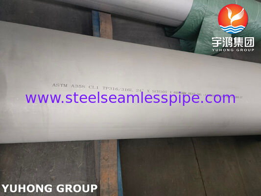 ASTM A358 CL1 TP316 / TP316L ท่อผสมเหล็กไร้ขัดสําหรับอุตสาหกรรมปิโตรเคมี 100% RT