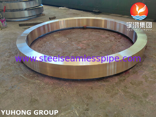 ASME SB171 C70600 แหวนทองแดงนิกเกิลหนาสำหรับแผ่นท่อแลกเปลี่ยนความร้อนขนาดใหญ่และการเชื่อมต่อเปลือก OD 1464 มม. x ID 1277 มม. x 132 มม.