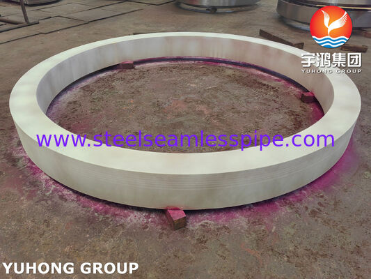 ASME SB171 C70600 แหวนทองแดงนิกเกิลหนาสำหรับแผ่นท่อแลกเปลี่ยนความร้อนขนาดใหญ่และการเชื่อมต่อเปลือก OD 1464 มม. x ID 1277 มม. x 132 มม.