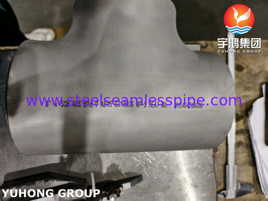 ASTM A815 UNS S31803 การติดตั้งเหล็กแบบย้อนหลัง ASME B16.9 Buttweld Duplex 2205 เทียบเทียบ Tee