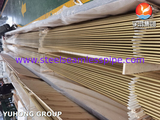 ท่อไร้ตะเข็บรูปตัวยู ASME SB111 C68700 ทองเหลืองอลูมิเนียมผสมสารหนู พร้อมการกัดกร่อนจากการปะทะ