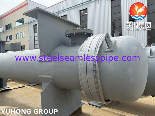 เครื่องแลกเปลี่ยนความร้อนแบบเปลือกและท่อเหล็กคาร์บอน พร้อมท่อ ASME SA179 และแผ่นท่อ SA266 Gr.2 สำหรับการทำความเย็นน้ำ น้ำมัน ไอน้ำ และก๊าซ