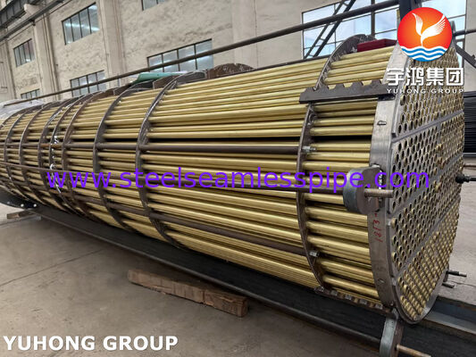 ชุดท่อทองเหลือง Admiralty C44300 พร้อมท่อไร้ตะเข็บ ASME SB111 สำหรับเครื่องแลกเปลี่ยนความร้อนน้ำทะเลและเครื่องทำความเย็นในทะเล