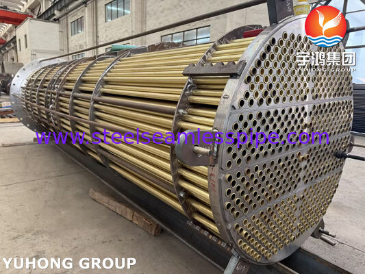 ชุดท่อทองเหลือง Admiralty C44300 พร้อมท่อไร้ตะเข็บ ASME SB111 สำหรับเครื่องแลกเปลี่ยนความร้อนน้ำทะเลและเครื่องทำความเย็นในทะเล