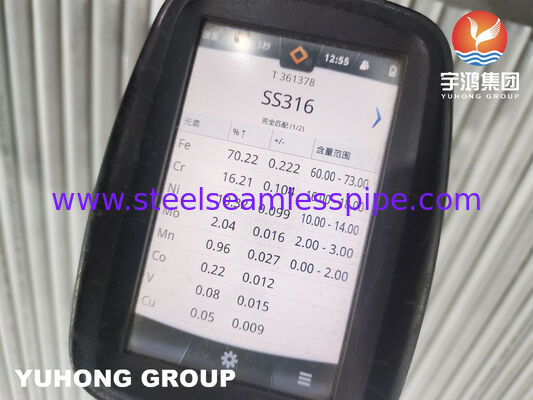 A213 TP316L หลอดแลกเปลี่ยนความร้อนจากสแตนเลส สายต่อไม่ต่อ