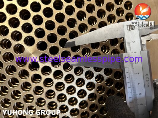 ASTM B171 C46400 กระดาษท่อทองแดงทัพเรือสําหรับเครื่องเย็นน้ําทะเลและเครื่องเย็นเรือ - องค์ประกอบแลกเปลี่ยนความร้อนจากสกัดทองแดงแบบแปรรูปแม่นยํา