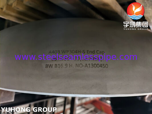 ASME SA403 / ASTM A403 WP304H ปิดปลาย ASME B16.9 อุปกรณ์ประกอบท่อ Buttweld สแตนเลส