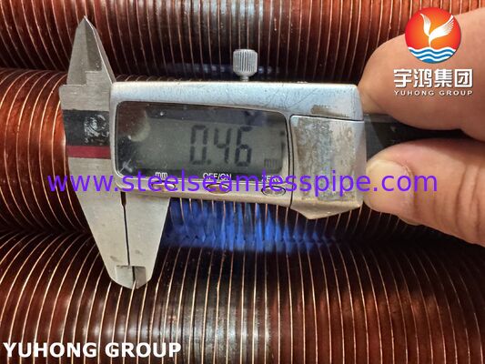 ASTM A106 Gr.B ท่อครีบแบบฝังพร้อมครีบทองแดง CU-T2 สำหรับเครื่องทำความเย็นแบบอากาศ