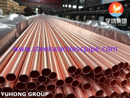ASTM B111 UNS C12200 ท่อทองแดง DHP สำหรับ HVAC และเครื่องแลกเปลี่ยนความร้อน