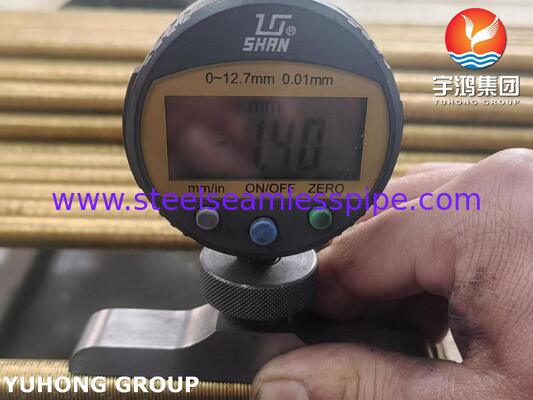 ASME SB111 C68700 หลอดปีกต่ําสําหรับเครื่องแลกเปลี่ยนความร้อนแบบกระเป๋าและหลอด