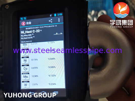 ASTM B366 HASTELLOY C22 UNS N06022 สังกะสี C-Ni-Mo-Cr สูงต่ํา การโกง 180° SR