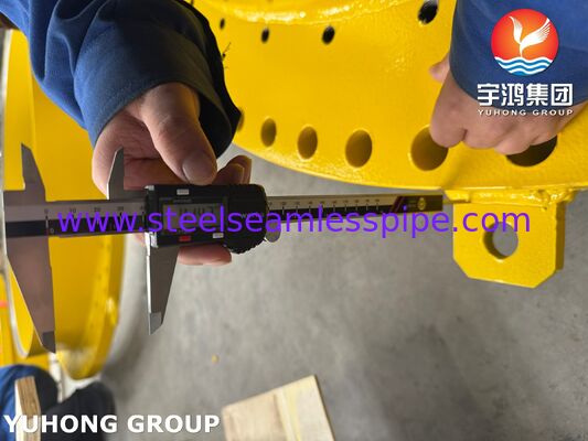 ASME SA516 Gr.70 โลหะคาร์บอนแชล Flange แหวนที่มี OD ~1939mm × ID ~1568mm × THK 97mm และหลุม bolt ความแม่นยําสําหรับเครื่องแลกเปลี่ยนความร้อน