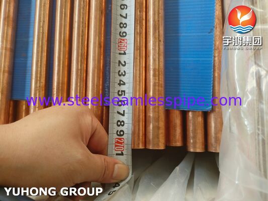 ASTM B111 C12200 ท่อไร้สายท่อทองแดง โฟสฟอร์-ดีโอไซด์สําหรับเครื่องแลกเปลี่ยนความร้อน