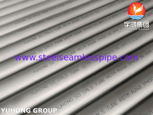 ASTM A268 TP430, UNS S43000 ท่อสแตนเลสไร้รอยสําหรับท่อแลกเปลี่ยนความร้อน