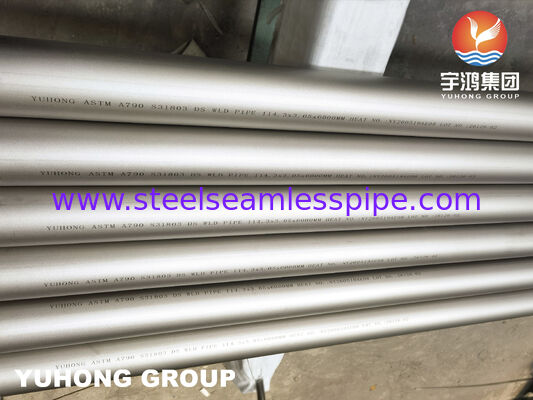 ASTM A790 UNS S31803 ท่อเชื่อมเหล็กไร้สแตนเลสแบบสองแบบสําหรับการใช้งานอุตสาหกรรมที่เกรด
