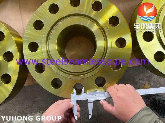 ASTM A694 เกรด F42 หน้าแปลนเหล็กคาร์บอนฟอร์จเชื่อมคอแปลน WNRTJ หน้าแปลน