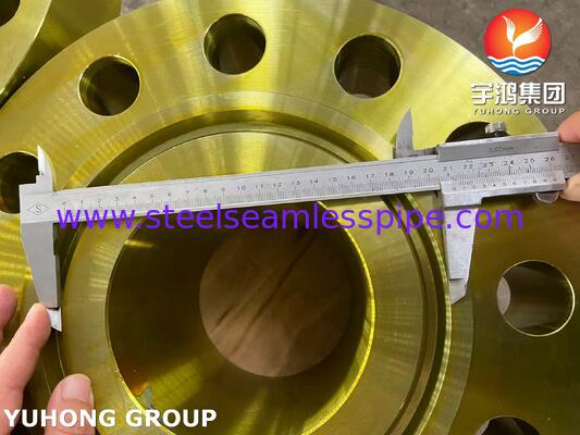 ASTM A694 เกรด F42 หน้าแปลนเหล็กคาร์บอนฟอร์จเชื่อมคอแปลน WNRTJ หน้าแปลน