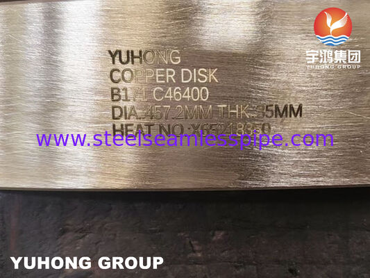 ASTM B171 C46400 ผังทองแดงทองเหลืองทหารเรือสําหรับการใช้งานทางทะเลและอุตสาหกรรม
