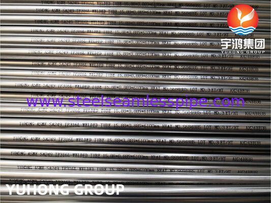 ท่อแลกเปลี่ยนความร้อนจากสแตนเลส ท่อสแตนเลสที่เชื่อม ASTM A249 TP304 TP304L ด้วยประสิทธิภาพสูง