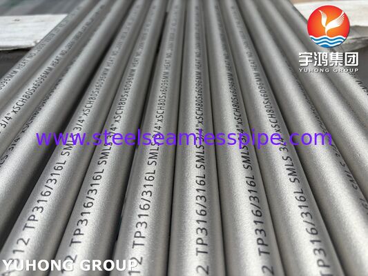 ASTM A312 TP316/316L ท่อเหล็กไร้สแตนเลสไร้สาย สําหรับการใช้งานทางเคมีและอุตสาหกรรม