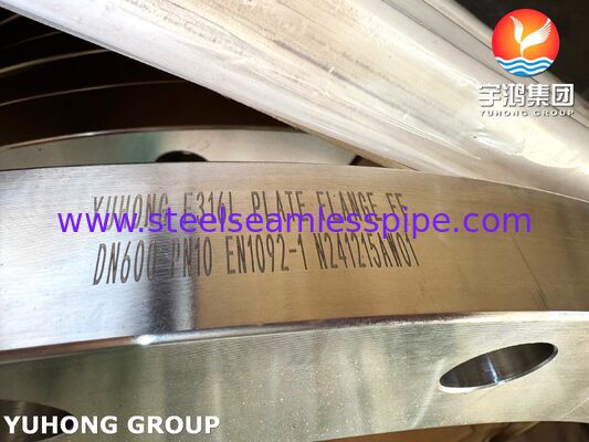 EN 1092-1 F316L สแตนเลสหน้าเรียบ FF Flange PN16 สําหรับท่อ