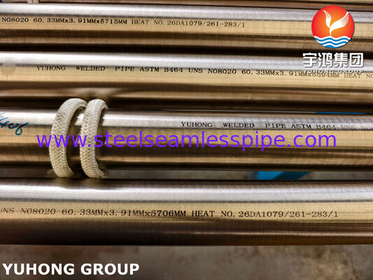 ASTM B464 UNS N08020 / 2.4660 / Alloy20 Nickel Alloy Welded Pipe For Petrochemical Industry