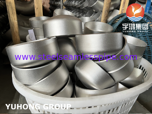 ฝาปิดเชื่อมชนสแตนเลส ASTM A403 WP316L ASME B16.9 พ่นทรายสำหรับท่ออุตสาหกรรม