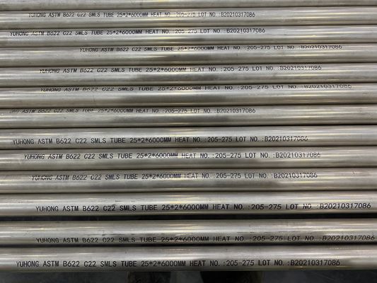 ASTM B622 C22 (UNS NO6022) ท่อไร้รอยจากเหล็ก HASTELLOY ET (ASTM E571), UT ((ASTM E213)