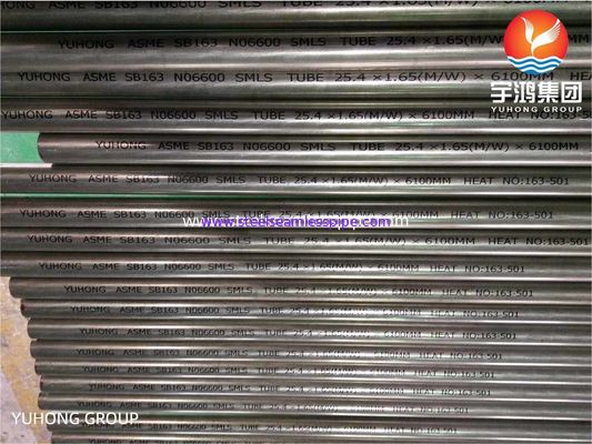 หลอดสแตนเลสไนเค Inconel 600 หลอดไร้รอยสําหรับเครื่องแลกเปลี่ยนความร้อน SB163 UNS N06600