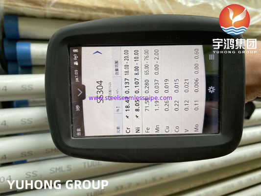 ASTM A213 TP304 / TP304L ท่อไร้รอยเหล็กไร้ขัดสําหรับเครื่องแลกเปลี่ยนความร้อน