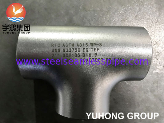 ASTM A815 S32750 ซูเปอร์ดูเพล็กซ์สแตนเลสสตีล ทีเท่ากัน พร้อมความสามารถในการบริการคลอไรด์ อุปกรณ์เชื่อมชน