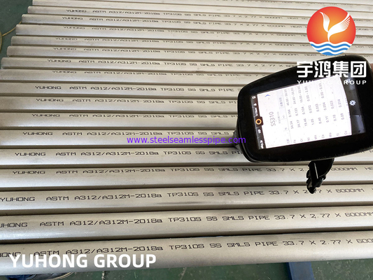 ASTM A312 ASME SA312 TP310S S31008 ท่อไร้รอยต่อเหล็กกล้าไร้สนิม