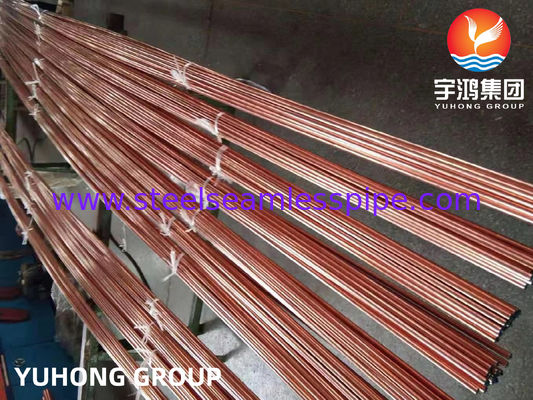 ASTM B111 / ASME SB111 TP2 UNS C12200 DHP ท่อทองแดง ท่อแลกเปลี่ยนความร้อนที่ไม่มีรอยต่อ