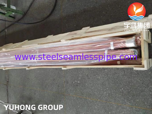 ASTM B111 / ASME SB111 TP2 UNS C12200 DHP ท่อทองแดง ท่อแลกเปลี่ยนความร้อนที่ไม่มีรอยต่อ