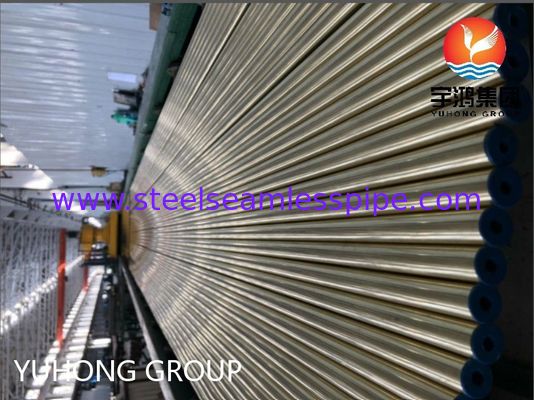 ASTM B111 C44300 O61 ท่อทองแดงไร้สาย ท่อทองแดงกลมสําหรับอุปกรณ์แลกเปลี่ยนความร้อน