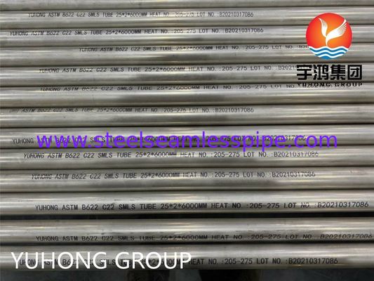 ASTM B622 Hastelloy C22 Tube UNS N06022 ท่อไร้รอยเหล็กสแตนเลสสูงของไนเคิลสําหรับการใช้งานในปิโตรเลียมและเคมี