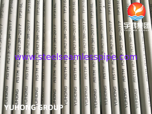 ASTM A213 TP316L S31603 SUS316L ท่อแลกเปลี่ยนความร้อนแบบไร้รอยเหล็กไร้ขัด