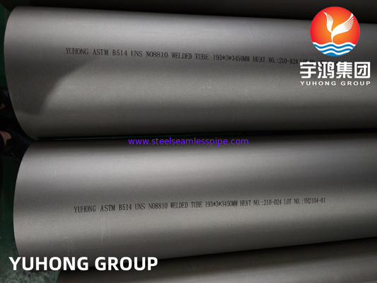 ASTM B514 อินคอลอย 800 / อินคอลอย 800H UNS N08800 / UNS N08810 ท่อผสม
