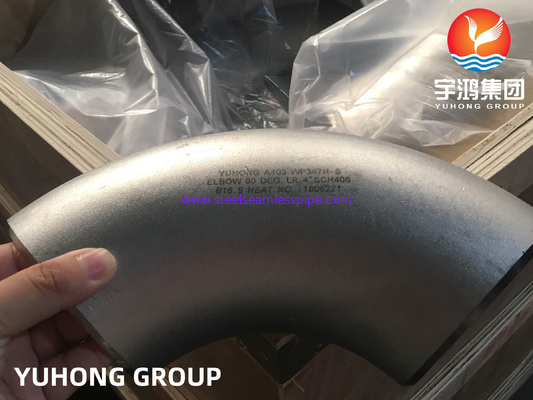 ASTM A403 WP347H 90 องศาเอลโค้ทสแตนเลส Buttweld Fitting ASME B16.9